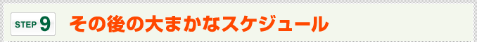 その後の大まかなスケジュール